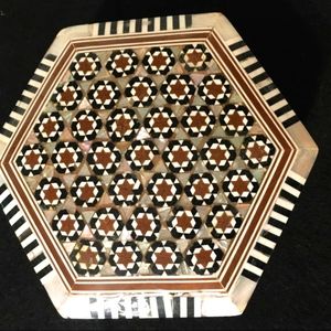 Vintage Persian Mother of Pearl Inlay Octagon JeweBox